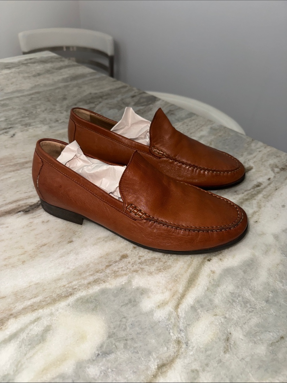 Johnston & Murphy Men's Leather Slip-On Loafers - Cognac Brown